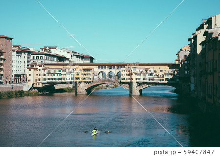Panoramic view on Ponte Vecchio (Old Bridge) 59407847