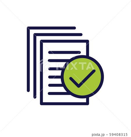 In Compliance Icon with paper, checks & list 59408315