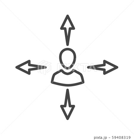 Arrow, directional way sign depicting making a 59408319