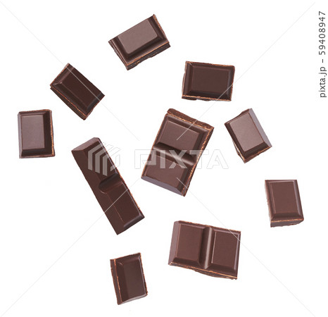 Dark chocolate isolated on white background, top Dark chocolate isolated on white background, top 59408947