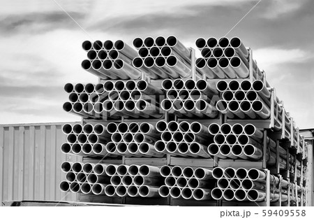 Packed aluminum pipes. 59409558