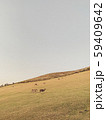 landscape in field with copy space. deer in a hill. Minimal view scenic with animal and mountain. vertical backgrounds. 59409642