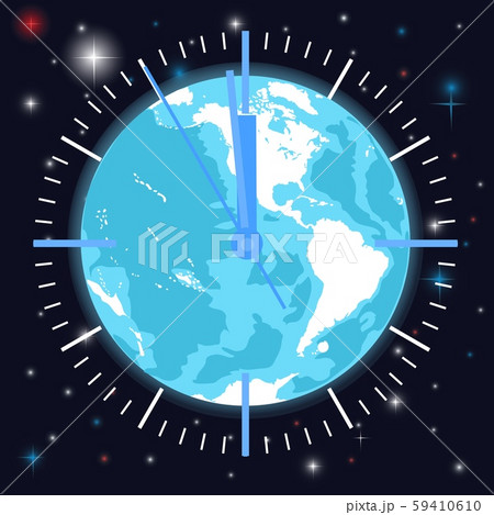 Clock dial on the background of planet Earth Clock dial on the background of planet Earth 59410610