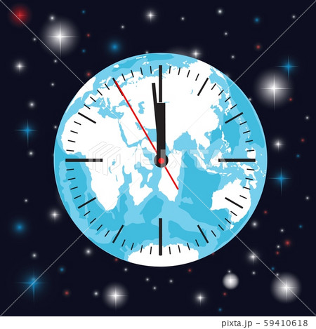 Clock dial on the background of planet Earth Clock dial on the background of planet Earth 59410618