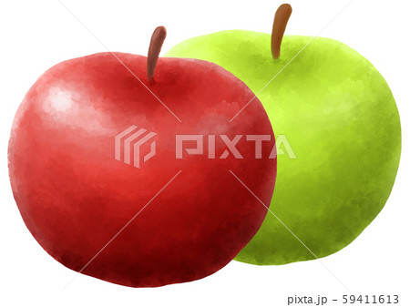 りんご リンゴ 林檎 フルーツ 果物のイラスト素材