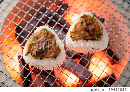 Miso Yaki-Onigiri, japanese grilled rice balls 59412056