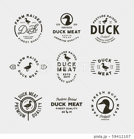set of premium fresh duck meat labels. vector illustration 59412107
