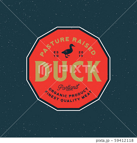 premium fresh duck meat label. retro styled meat shop emblem. vector illustration premium fresh duck meat label. retro styled meat shop emblem. vector illustration 59412118