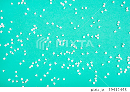 Little white stars on mint background. 59412448