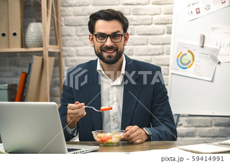 Business man middle aged working in the office 59414991