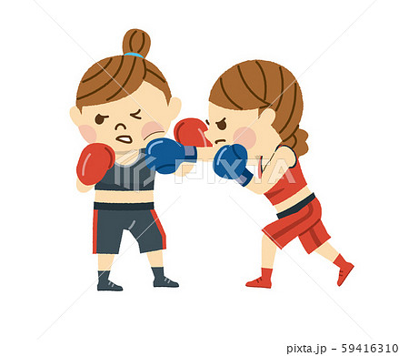 ボクシング 女性のイラスト素材