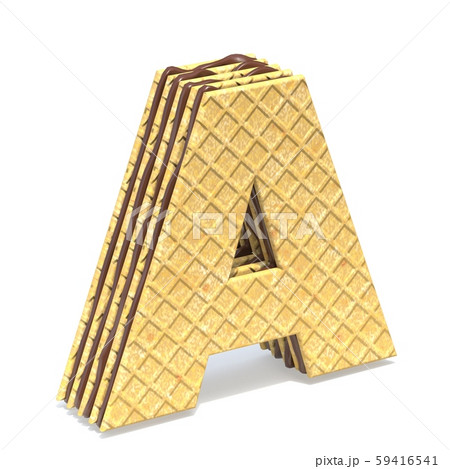 Waffles font with chocolate cream filling Letter A Waffles font with chocolate cream filling Letter A 59416541