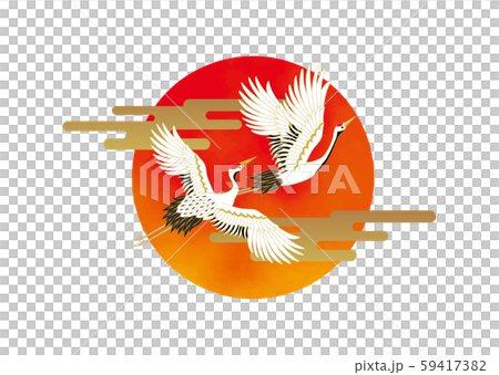 起重機和朝日圖 59417382