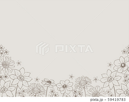 Hand Drawn Line Art Flower Frame Stock Illustration