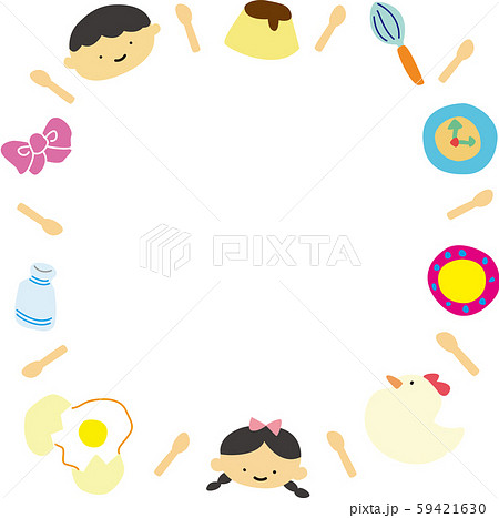 かわいい おやつ フレーム 四角 雑貨 お菓子 スイーツ 男の子 女の子 のイラスト素材 59421630 Pixta