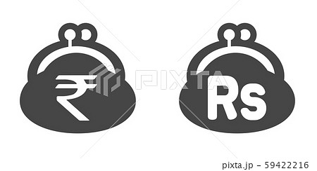 財布 お金 節約 お小遣いイメージ素材 シンプルでかわいいインドの通貨ルピー Rs がま口のイラスト素材 59422216 Pixta