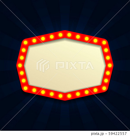 Retro Light Vintage signboard, cinema, billboard with lightbulp vector illustration Retro Light Vintage signboard, cinema, billboard with lightbulp vector illustration 59422557