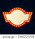Retro Light Vintage signboard, cinema, billboard with lightbulp vector illustration 59422558