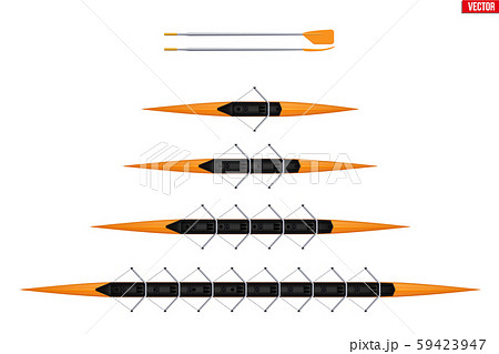 Set Of Racing Shell For Rowingのイラスト素材