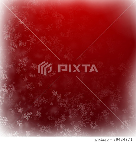 Christmas snowflake frame on red background remplate. Falling snow decoration. EPS 10 59424371