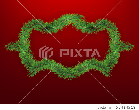 Winter holiday background with firtree frame. Border with Christmas tree branches. Great for New 59424518