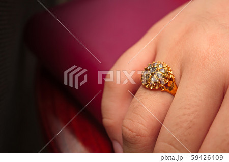 Diamond ring gold, gem thai style. 59426409