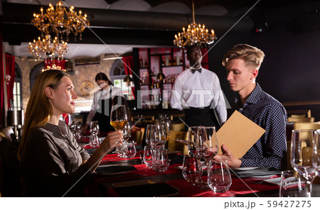 Couple at luxury restaurant Couple at luxury restaurant 59427275
