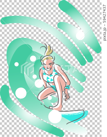 サーフインをしている女性 59427437
