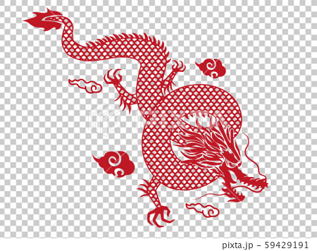 龍 ドラゴンのシルエットイラスト素材のイラスト素材