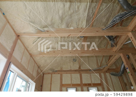 戸建て住宅の吹付け断熱 戸建て住宅の吹付け断熱 59429898
