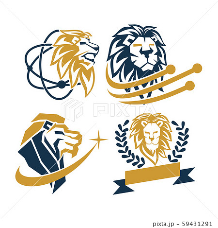 Lion Head Technology Ribbon Logo Design Symbol Lion Head Technology Ribbon Logo Design Symbol 59431291
