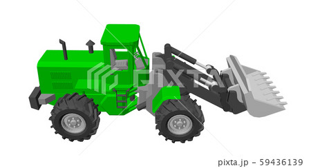 Bulldozer. Isolated on white. 3d Vector 59436139