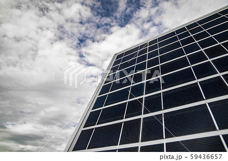 Solar panel on a background of a beautiful blue sky. Green energy. 59436657
