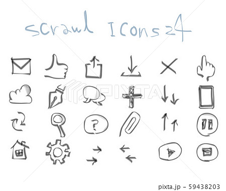 手書き風アイコン Webボタン のイラスト素材