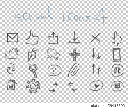 手書き風アイコン Webボタン のイラスト素材