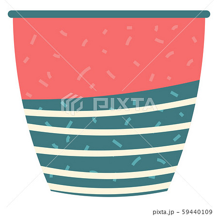 Green Striped Vase Isolated on White Vector Image 59440109