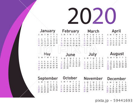 イラスト素材: Calendar for 2020 vector illustra