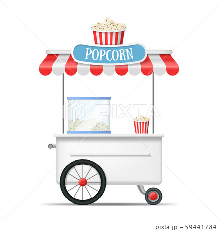 Realistic Detailed 3d Popcorn Street Food Vectorのイラスト素材