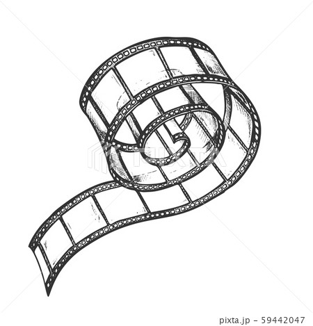 Film Strip Roll For Video Camera Monochrome Vector Film Strip Roll For Video Camera Monochrome Vector 59442047