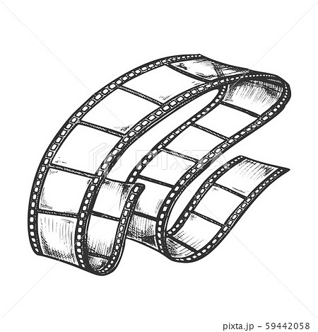 Film Strip For Video Camera Monochrome Vector 59442058