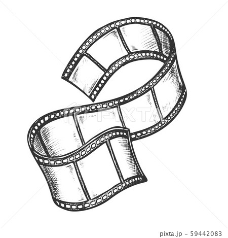 Film Strip For Cinema Projector Monochrome Vector 59442083