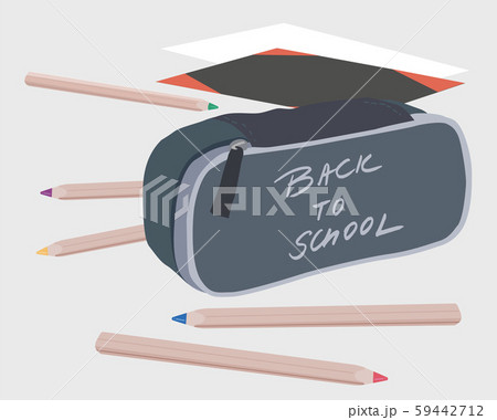 Vector illustration of pencils and school case 59442712
