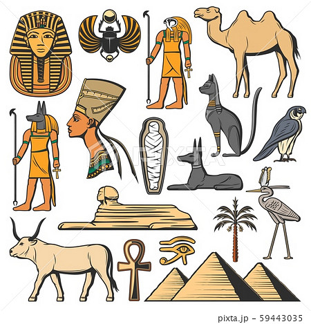 Ancient Egypt pharaoh, pyramids, Sphinx and Gods 59443035