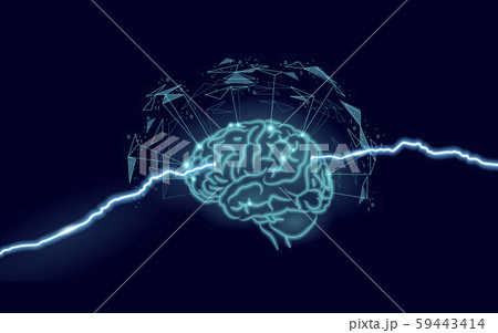 Artificial intelligence cyber assistance data security danger. Hacker spy attack information server 59443414