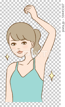 女性　脇　脱毛　美容　ビューティー　イラスト 59445387