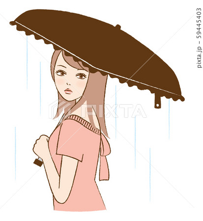 女性 傘 梅雨 イラストのイラスト素材