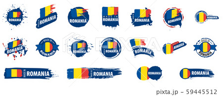 Romania flag, vector illustration on a white background 59445512