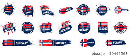 Norway flag, vector illustration on a white background 59445563
