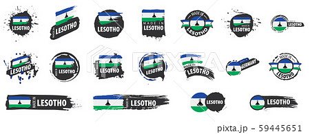 Lesotho flag, vector illustration on a white background Lesotho flag, vector illustration on a white background 59445651