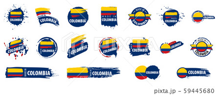 Colombia flag, vector illustration on a white background 59445680